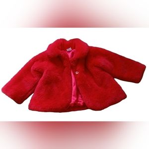 Red Plush Coat by Baby Essentials size 6m